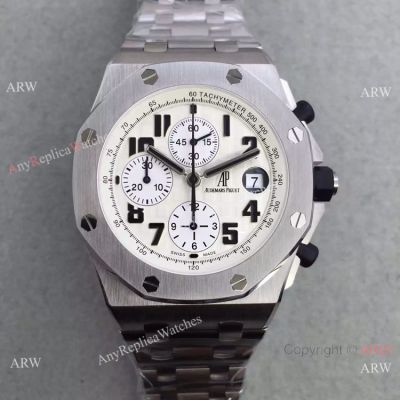 Swiss 3126 Replica Audemars Piguet Safari Watch White Chronograph Watch